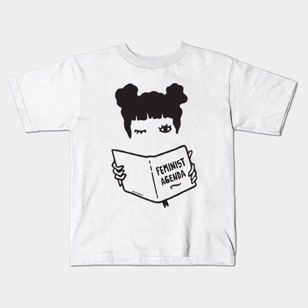 Feminist Agenda Kids T-Shirt by LadyMorgan